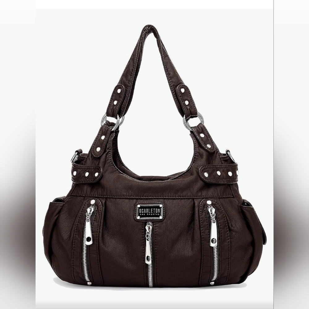 Scarleton Purses for Women Large Hobo Bags Washed Vegan Leather Shoulder Bag